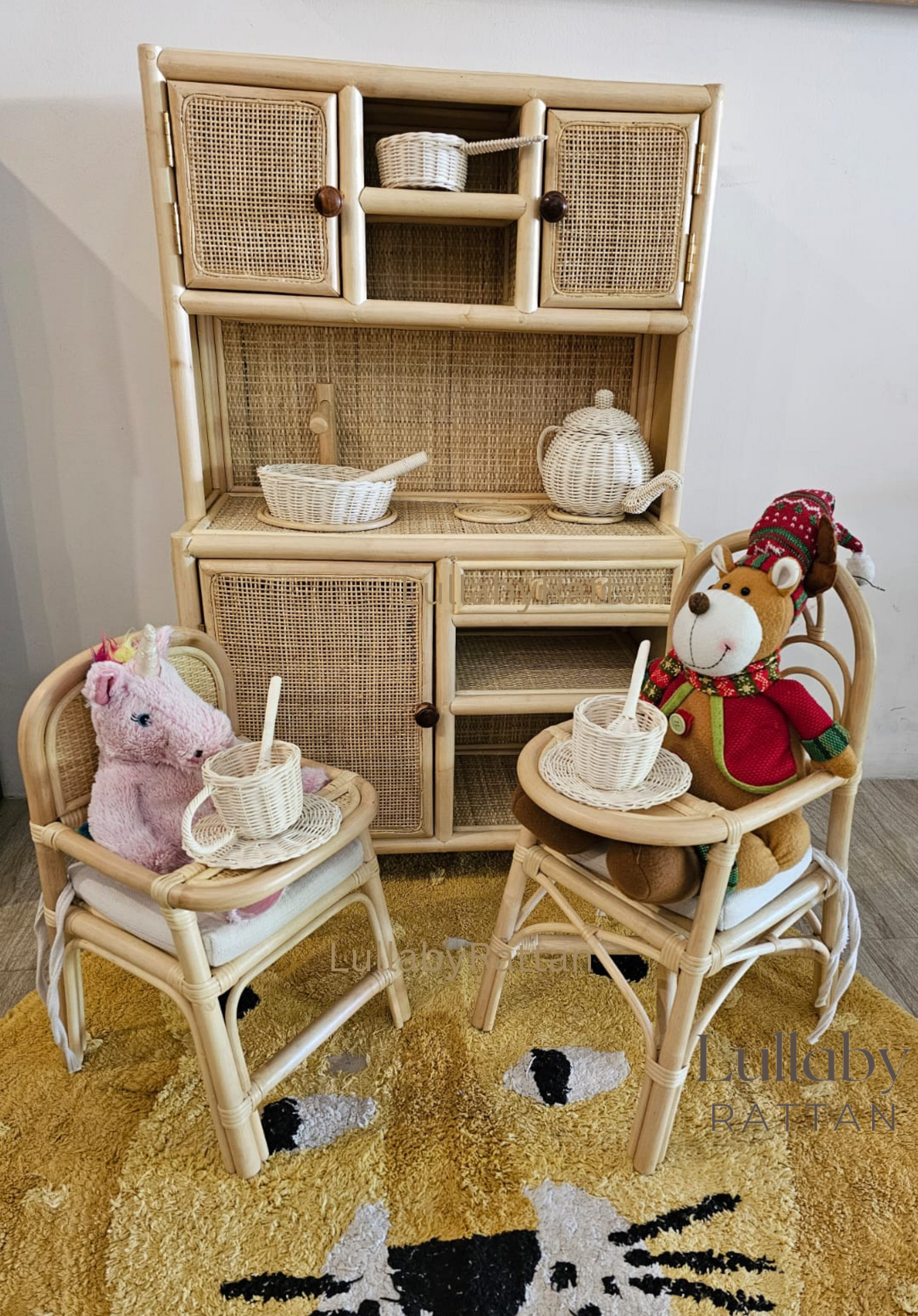 Sweet Moments Rattan Doll High Chair