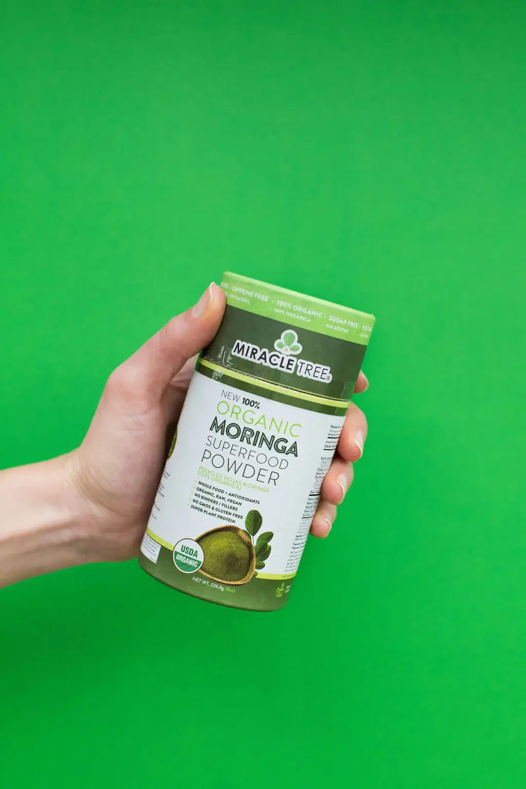 Organic Moringa Powder - 8oz Canister (0.5 lbs)