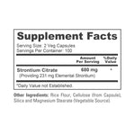 NusaPure Strontium Citrate - Suitable for Vegetarian/Vegan, Non - GMO - 680 mg 200 Capsules