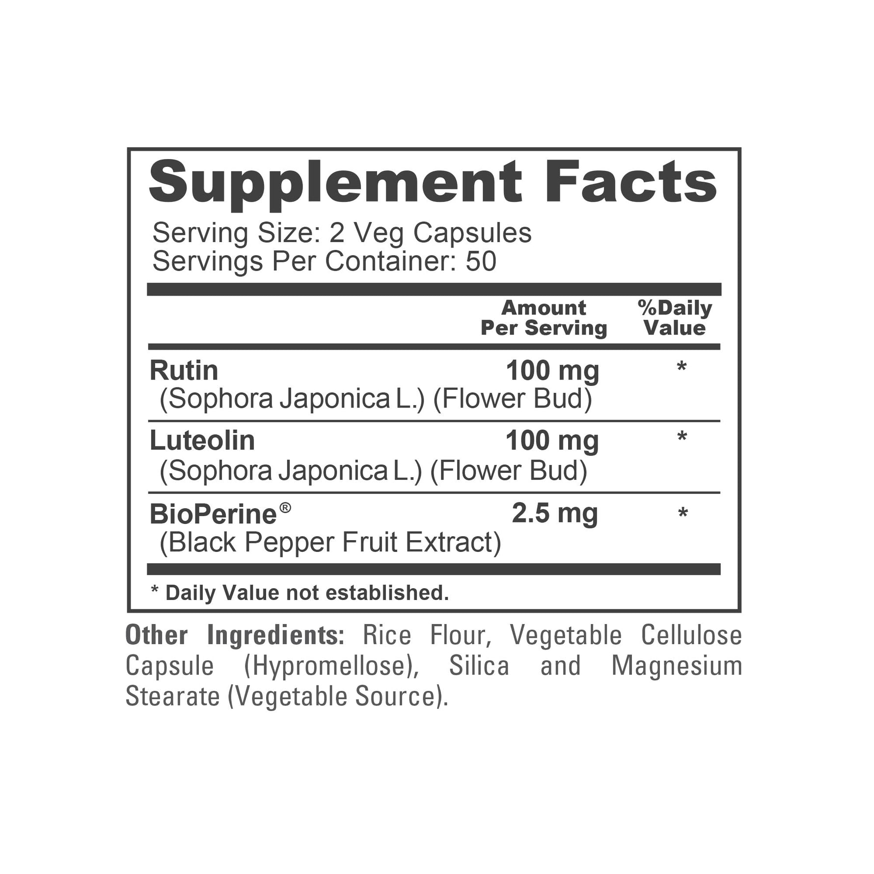 NusaPure Luteolin Complex with Rutin 200 mg | 100 Capsules | Vegetarian, Non-GMO & Vegan Flavonoid Formula