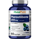 NusaPure Pterostilbene - Suitable for Vegetarian/Vegan, Non-GMO - 250mg - 60 Capsules