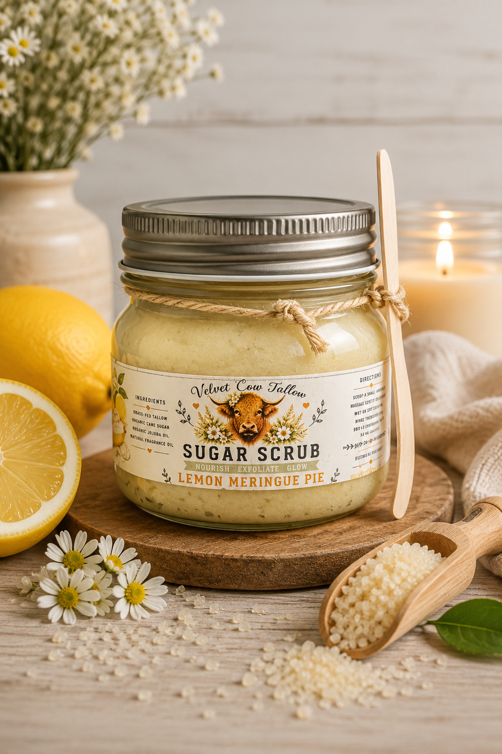 Organic Sugar-Scrub Exfoliating Body Scrub Moisturizing, All-Natural Skincare  Glowing  Smooth Skin  Handmade Scrub for Dry dull Skin