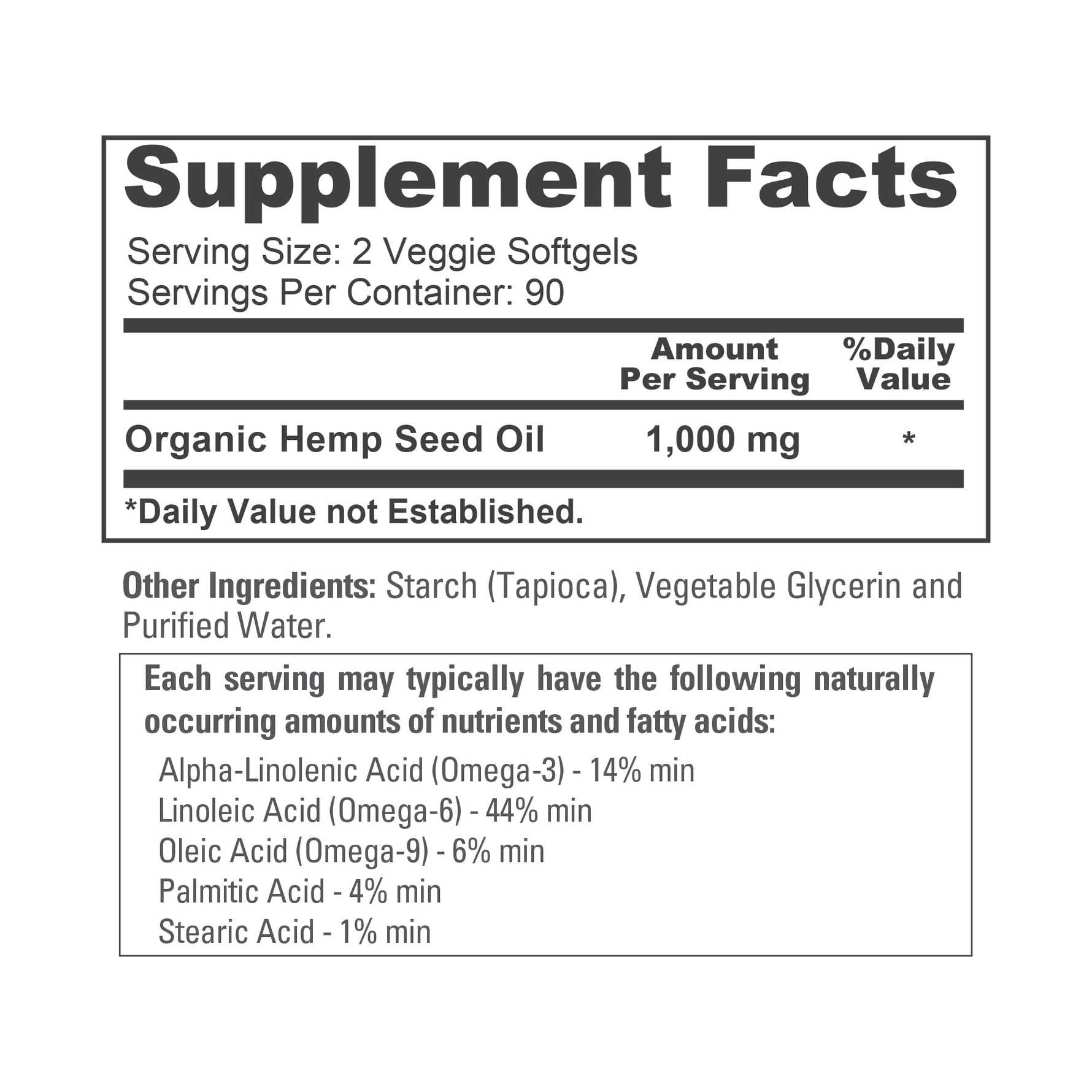 NusaPure Hemp Oil Capsules, 1,000mg Per Serving, 180 Veggie Softgels, Non-GMO, Vegan