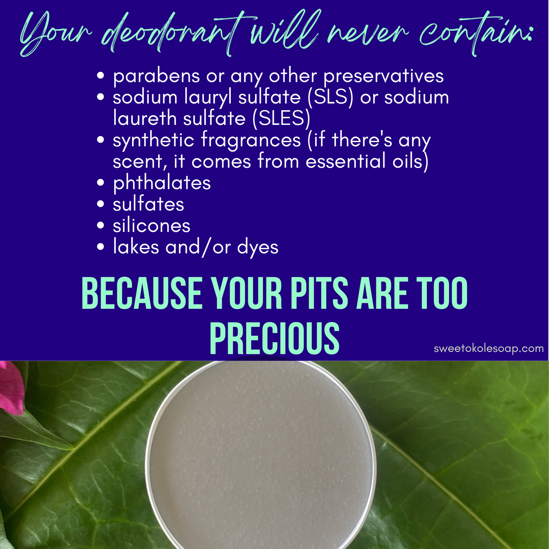 Patchouli Natural Deodorant for Sensitive Skin