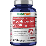 NusaPure Myo-Inositol - Suitable for Vegetarian/Vegan, Non - GMO - 2800mg, 200 Capsules