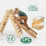 5in1 Montessori Climbing Set: Triangle Ladder + Arch/Rocker + Slide Board/Ramp + Netting rope + Cushion
