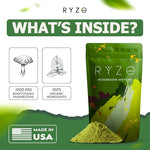 RYZE Superfoods Mushroom Matcha Starter Kit – USDA Organic Ceremonial Grade Matcha with 6 Adaptogenic Mushrooms, Energy, Focus & Immune Support, 30 Servings