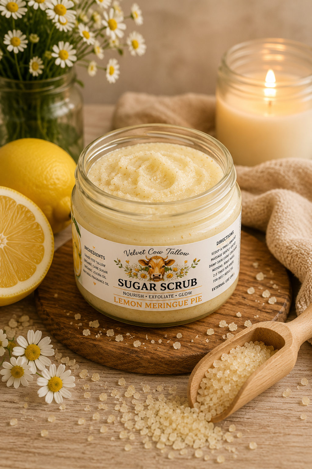 Organic Sugar-Scrub Exfoliating Body Scrub Moisturizing, All-Natural Skincare  Glowing  Smooth Skin  Handmade Scrub for Dry dull Skin