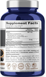 NusaPure Shilajit 667mg per Serving, 180 Veggie Caps, Non-GMO, Gluten Free, Bioperine