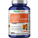 NusaPure Liposomal Vitamin C 2032mg - 200 Veggie Vegan Capsules, BioPerine - High Absorption Ascorbic Acid