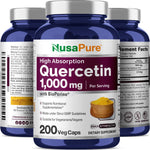 NusaPure Quercetin - Suitable for Vegetarian/Vegan, Non - GMO - 1000 mg - 200 Capsules