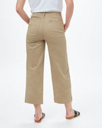 Twill Cropped Wide Leg Pant