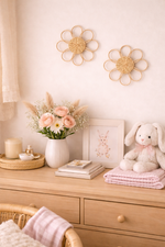 Sweet Bloom Rattan Flower Wall Art – Cute Boho Nursery & Girls Room Decor