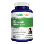 NusaPure High Absorption Triple Chlorophyll 1000 mg 150 Veg Caps Suitable for Vegetarians and Vegans, Non-GMO