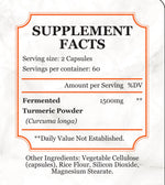 Naturally Fermented Turmeric Capsules – Lead-Free, Enhanced Bioavailability – 120 Count