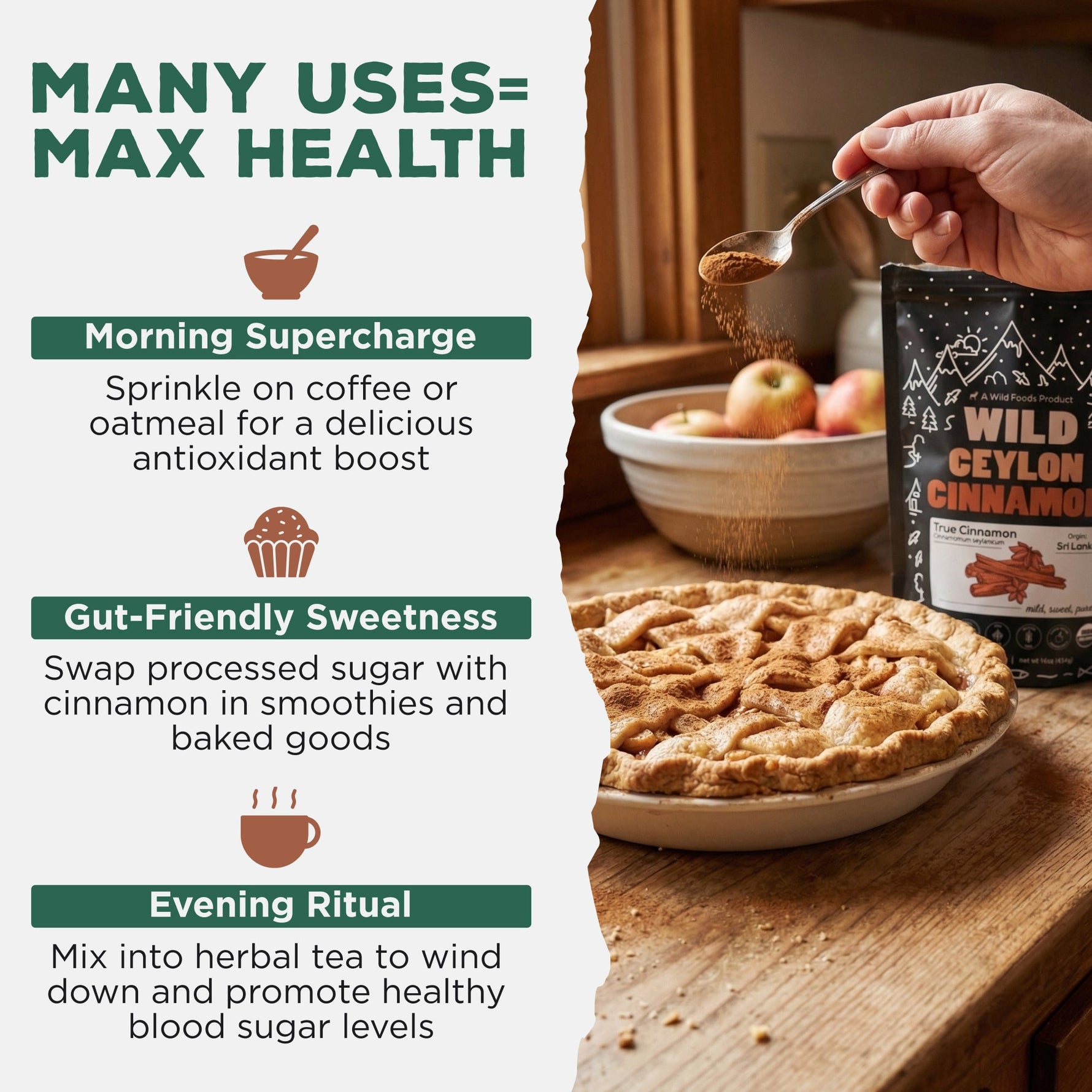 Ceylon Cinnamon Powder Organic, 64 servings