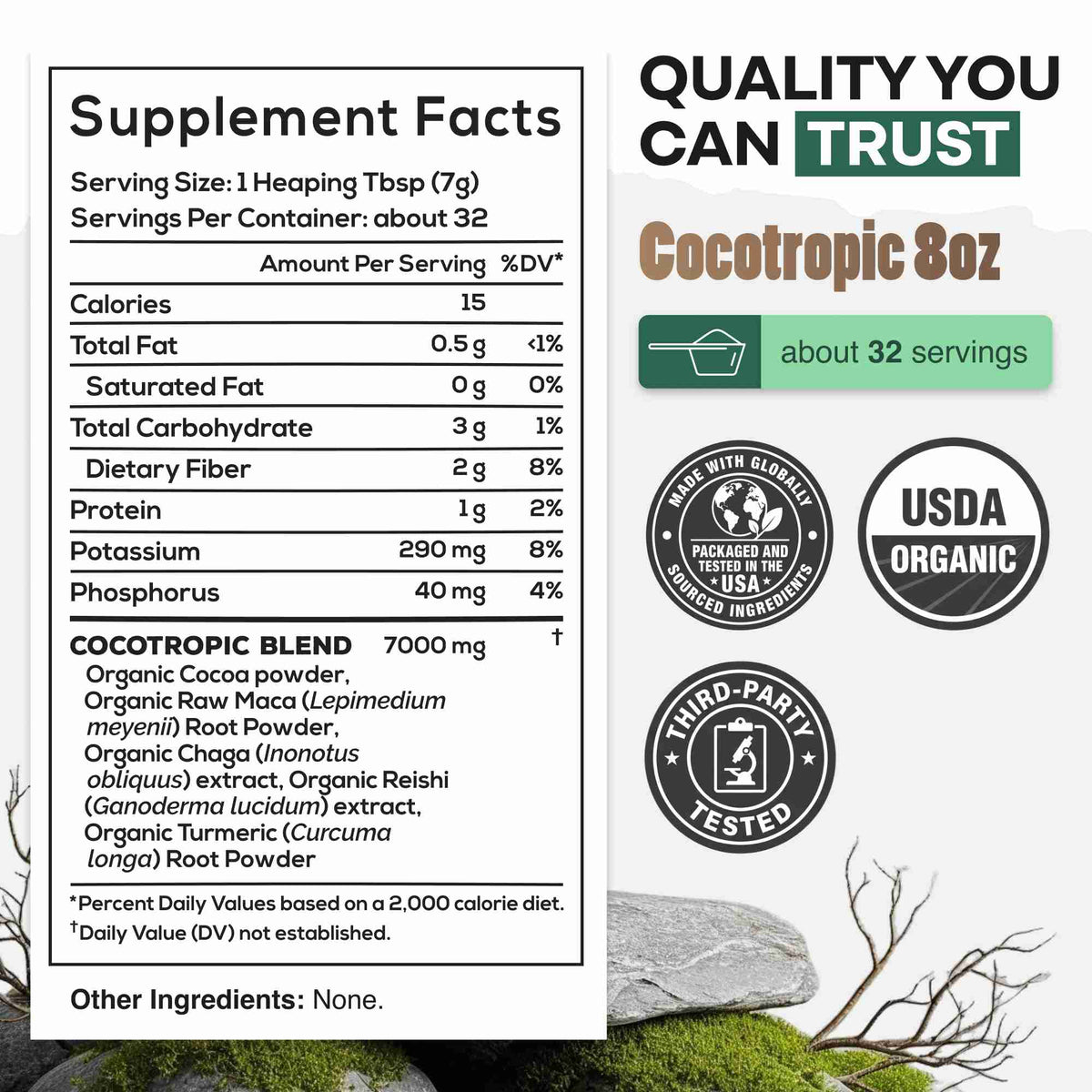 CocoTropic, 32 servings – Organic Mushroom Mix for Energy & Focus