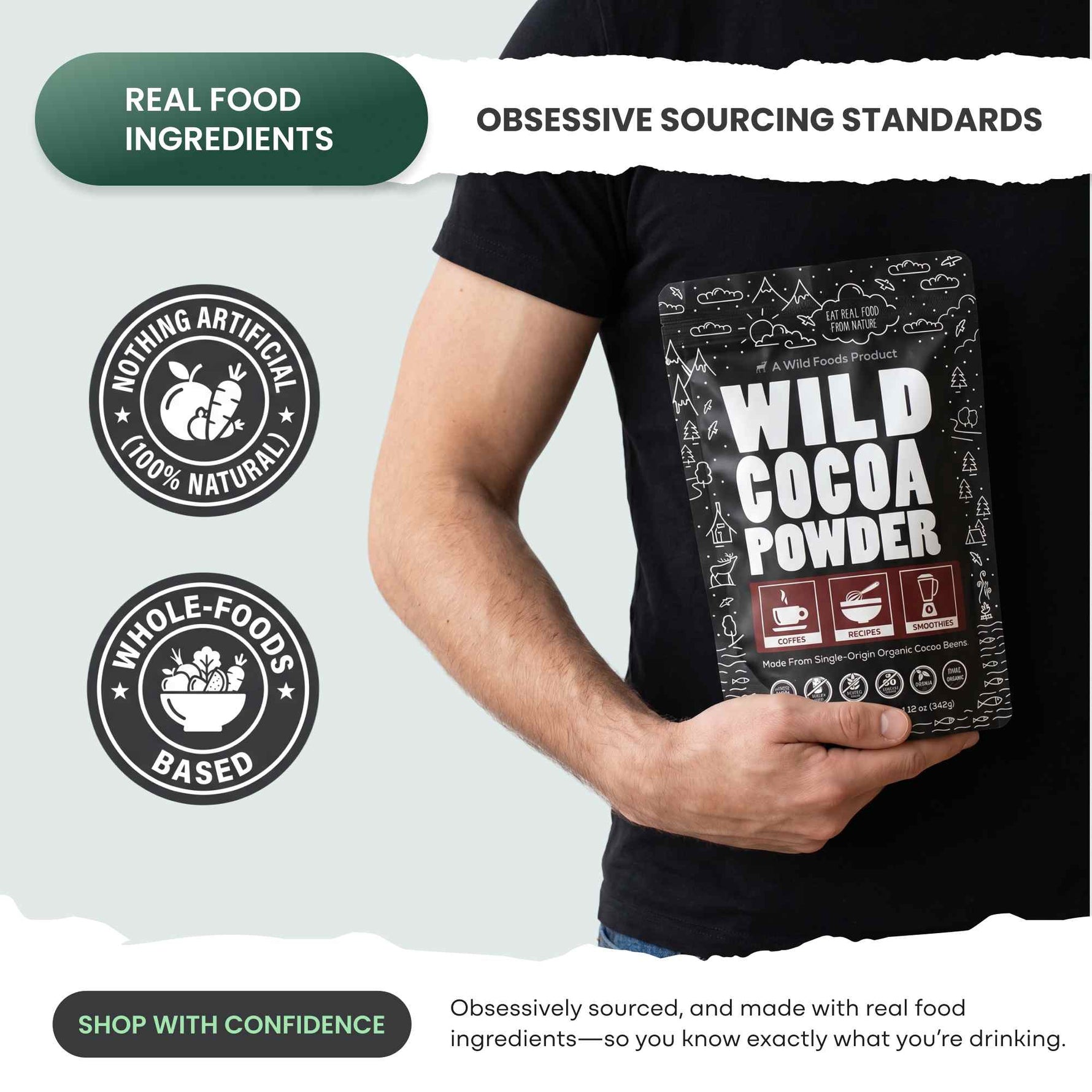 Cocoa Powder, 57 servings - Single-Origin Antioxidant