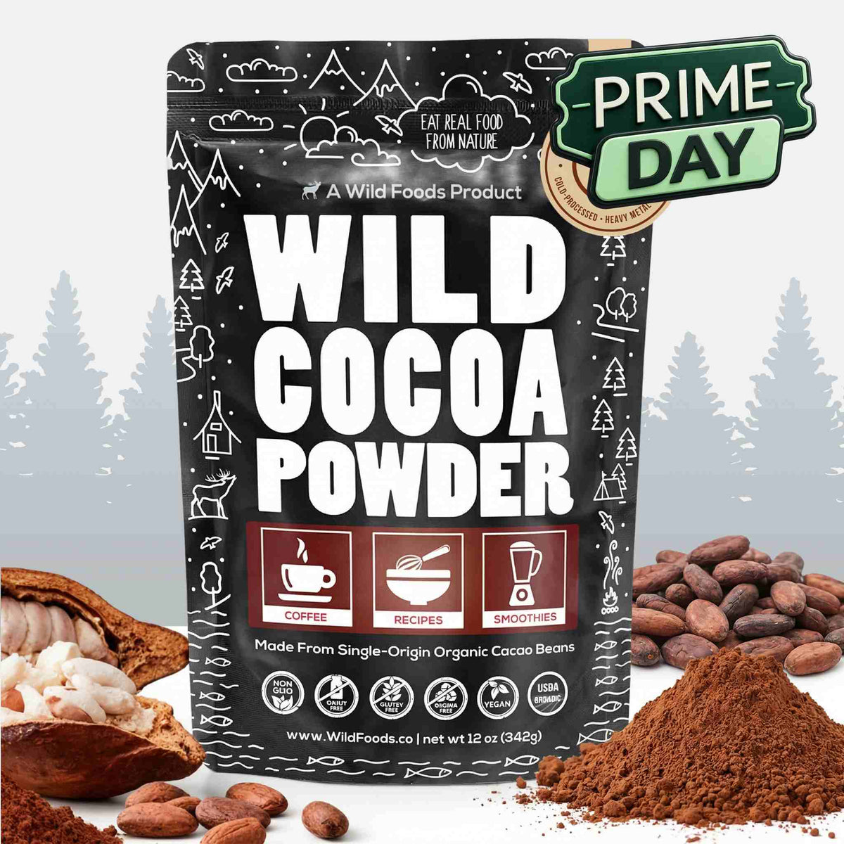 Cocoa Powder, 57 servings - Single-Origin Antioxidant