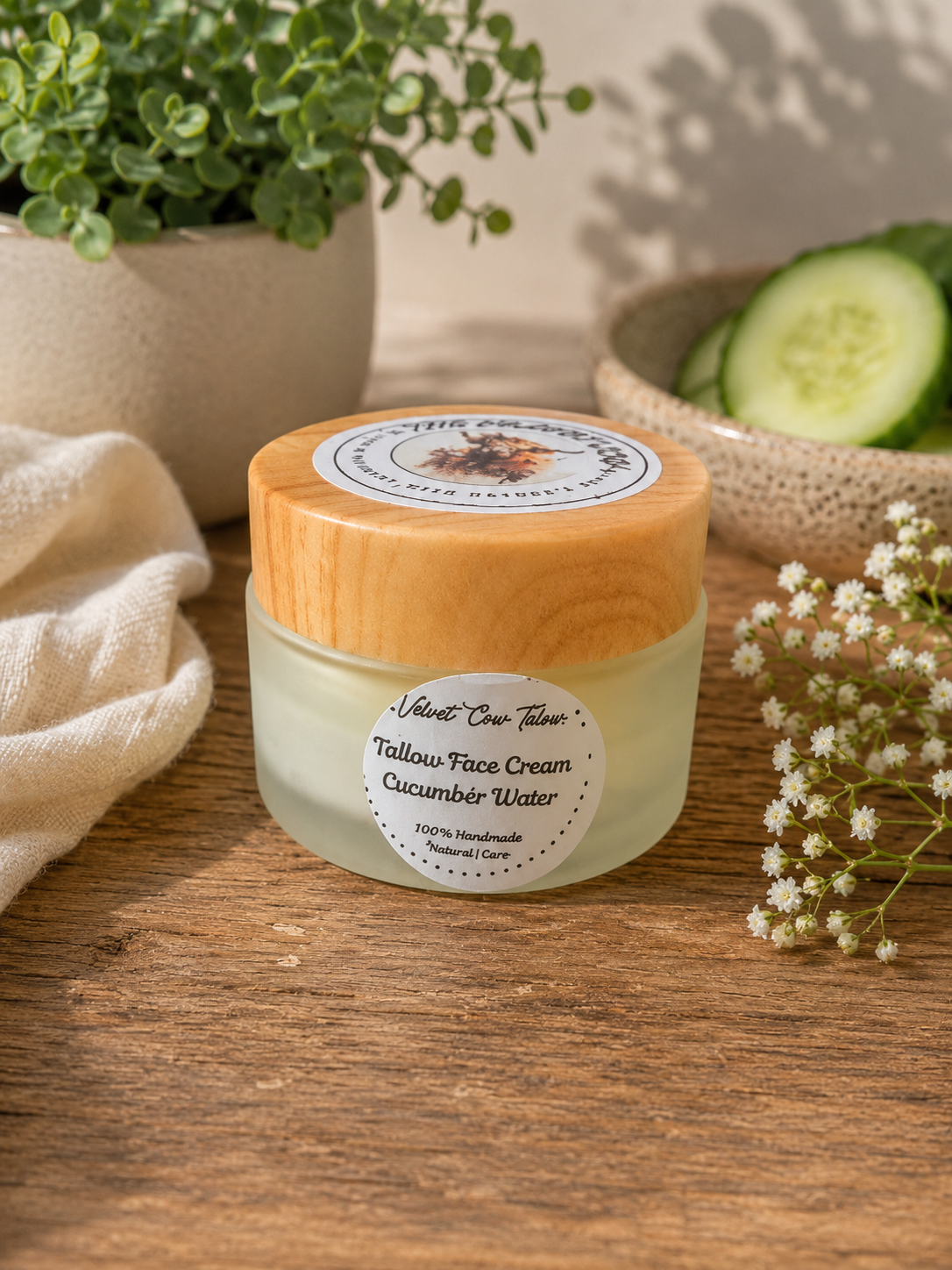 Radiance Renewal Tallow Face Cream | Bakuchiol, Moringa, Vitamin E & Hyaluronic Acid