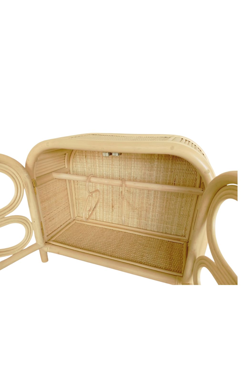 Rattan Doll Clothes Wardrobe | Boho Butterfly Dresser for Kids | Eco-Friendly Nursery Decor
