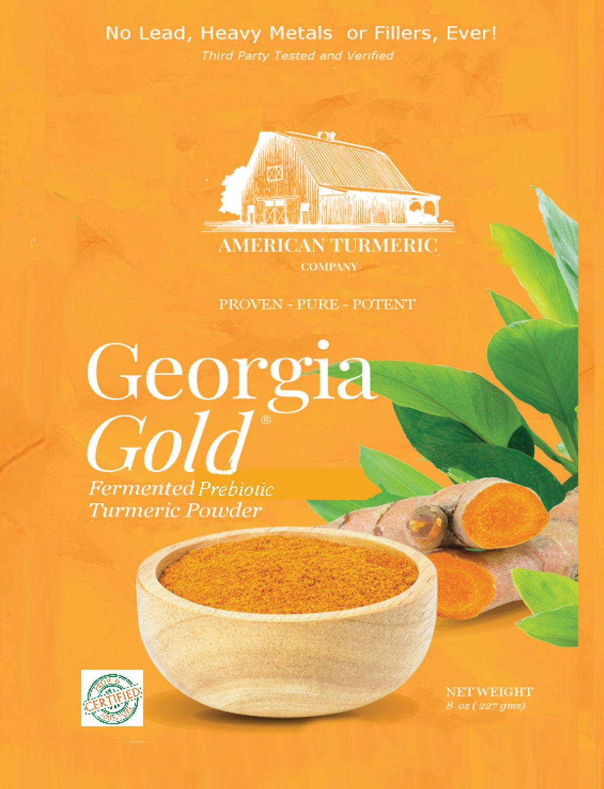 Georgia Gold Fermented Turmeric Powder – Certified Lead-Free, Enhanced Bioavailability