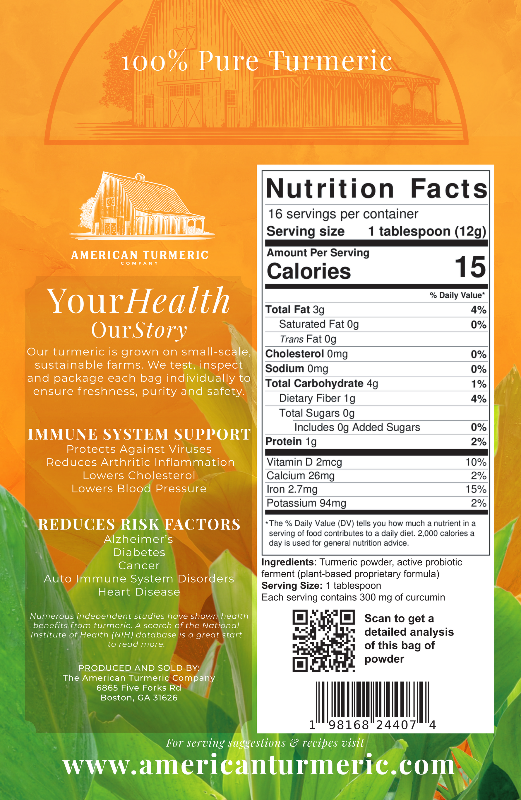 Georgia Gold Fermented Turmeric Powder – Certified Lead-Free, Enhanced Bioavailability