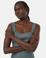 Rib Square Neck Dress