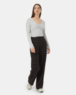 Treewaffle Ruched V-Neck Top