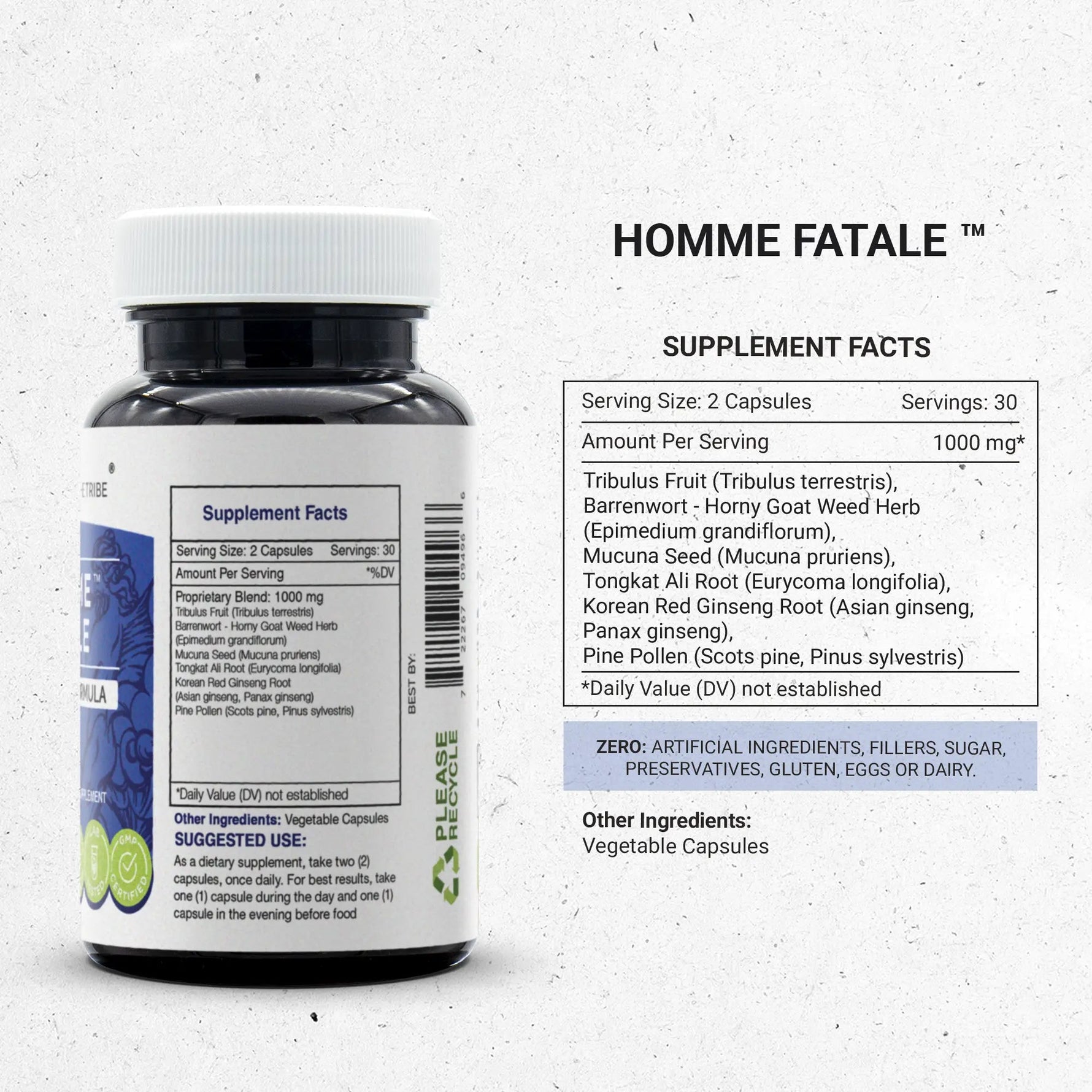 Homme Fatale Capsules - Male Libido Formula