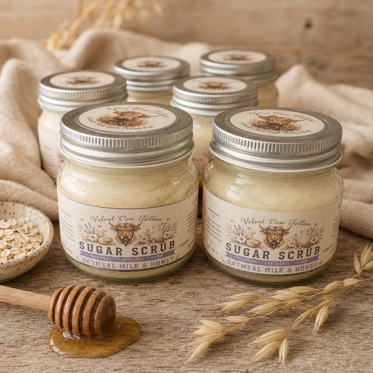 Tallow Sugar Scrub- Natural Exfoliating & Moisturizing Body Polish