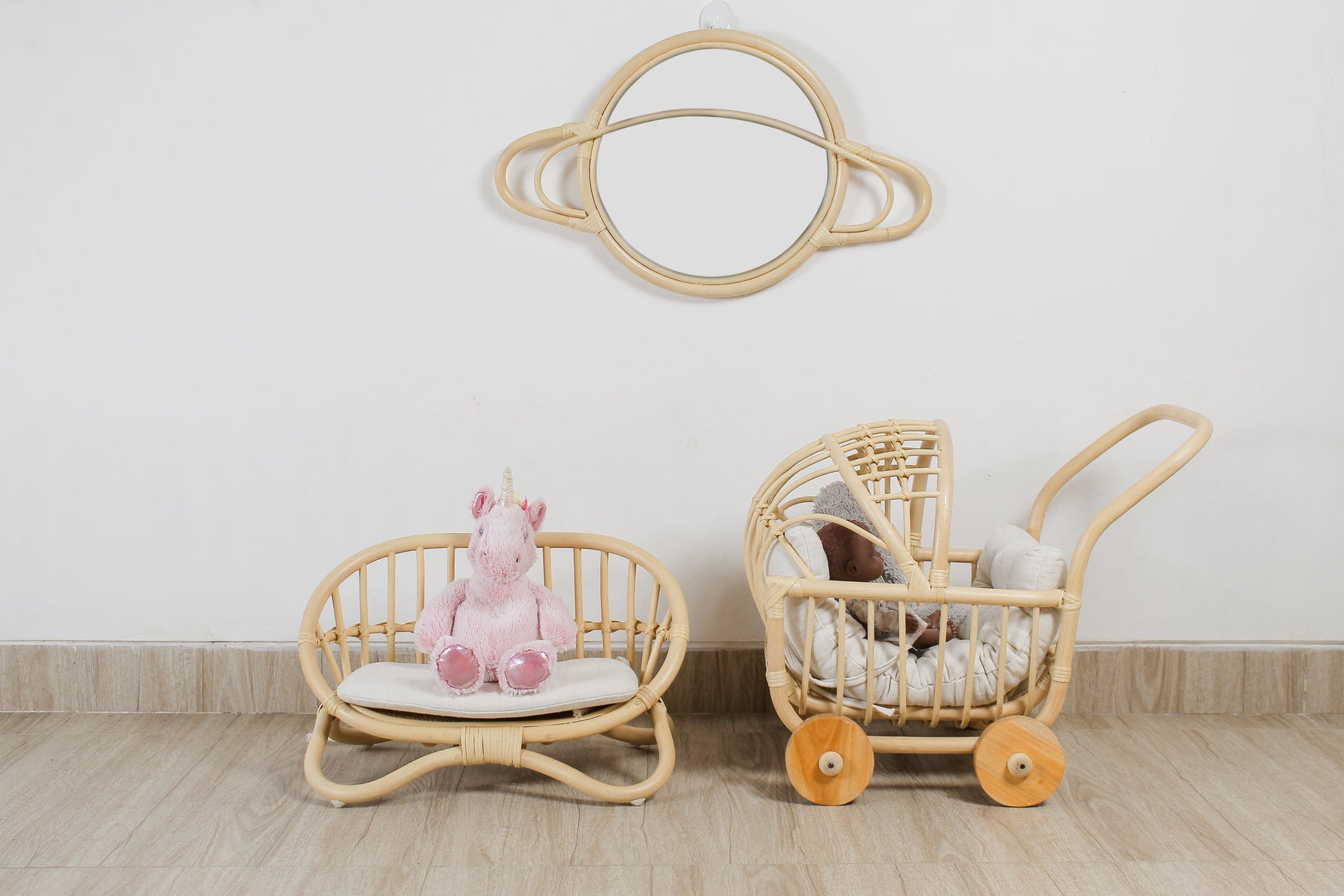 The Heirloom Doll Couch | Boho Montessori Doll Furniture | Eco-Friendly Pretend Play Sofa for Dolls
