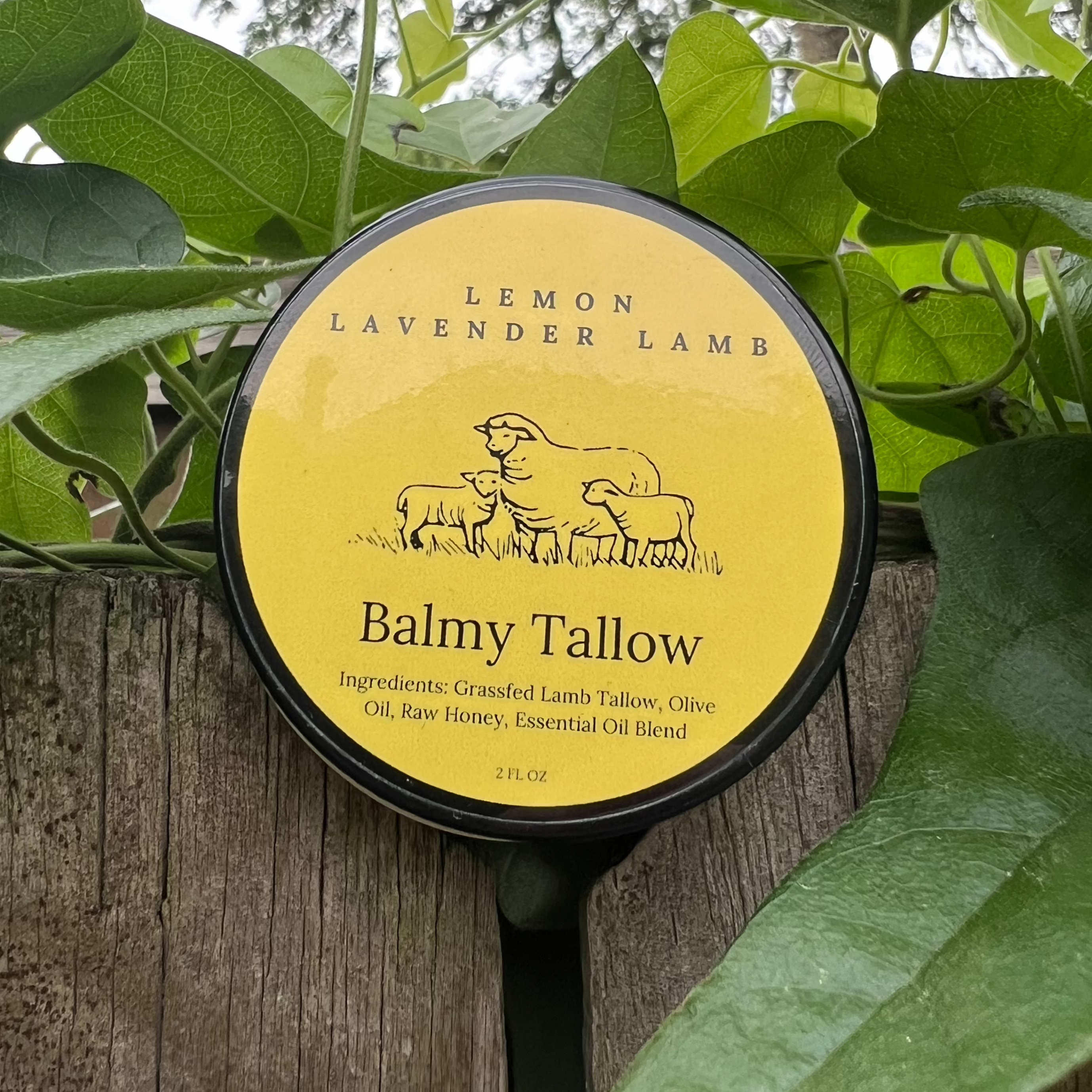 4 oz. Lemon Lavender Tallow Balm | Calming Natural Moisturizer | Balmy Tallow