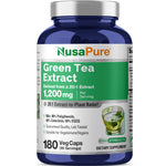 NusaPure Green Tea 20:1 Extract, 1200 mg, 180 Vegan Capsules, 50% EGCG, 98% Polyphenols, 80% Catechins