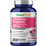 NusaPure Echinacea 20:1 Extract, 300 mg 200 Veggie Caps, Vegan, Non-GMO, Gluten Free Supplement