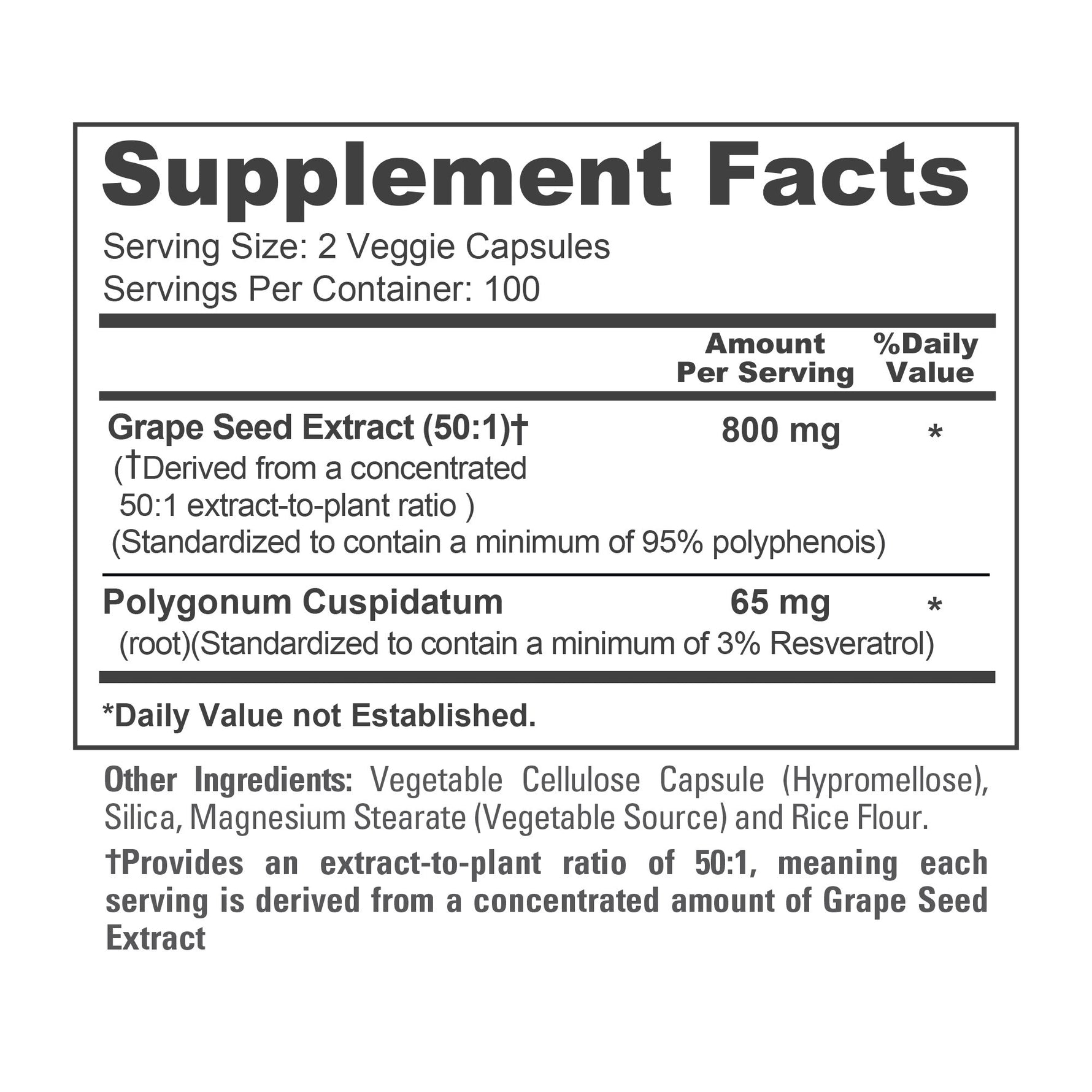 NusaPure Grape Seed Extract 800mg per Caps, 200 Vegan Capsules, Standardized, Non-GMO, Gluten Free, Resveratrol