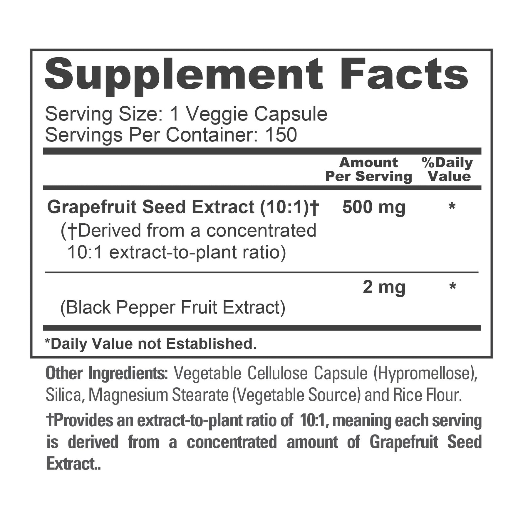 NusaPure Grapefruit Extract 500 mg per Capsule (Extract 10:1) Bioperine 150 Veggie caps (Gluten Free & Non-GMO)