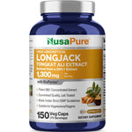 NusaPure Longjack Tongkat Ali 1,300mg 150 Veggie Caps (Non-GMO, Gluten Free) Bioperine