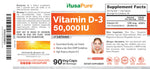NusaPure Vitamin D3 50,000 IU 90 Vegetarian Capsules (Non-GMO)