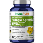 NusaPure Fadogia Agrestis 40:1 Extract, 1200 mg Per Serving 120 Vegan Capsules, GMO Free Supplement, Bioperine