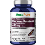 NusaPure Mucuna Pruriens 50:1 Extract, 450 mg 150 Veggie Caps (Non-GMO, Gluten Free, & Bio-Perine)