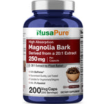 NusaPure Magnolia Bark 20:1 Extract, 250 mg 200 Vegan Vegetarian Capsules Non-GMO