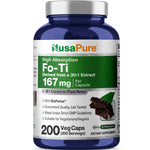 NusaPure Fo-Ti 30:1 Extract, 167 mg per Veg Caps, 200 Count, Non-GMO, Vegan, Bioperine