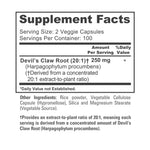 NusaPure Devil's Claw 20:1 Extract, 250 mg, 200 Veggie Capsules, Concentrated Root Extract, Devils Claw Herbal Supplement, Non-GMO, Vegan Supplement