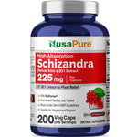 NusaPure Schizandra Berries 20:1 Extract, 225 mg, 200 Vegan Capsules (Non-GMO, Bioperine)