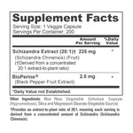 NusaPure Schizandra Berries 20:1 Extract, 225 mg, 200 Vegan Capsules (Non-GMO, Bioperine)