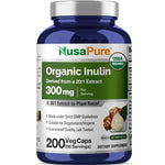 NusaPure Inulin Powder 20:1 Extract, 300 mg | 200 Veg Capsules |USDA Organic Suitable for Vegetarians, Vegan, Non-GMO Supplement