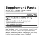 NusaPure USDA Organic Holy Basil Capsules 20:1 Extract, 350 mg 150 Vegan Caps Tulsi Holy Basil Leaf Extract 2.5% Ursolic Acid Non-GMO