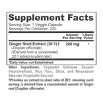 NusaPure Ginger Root Capsules 20:1 Extract, 200 mg per Veggie Caps | 220 Count | Non-GMO