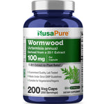 NusaPure Wormwood Capsules 100mg | Artemisia Annua Herb | 200 Count | Non-GMO & Vegan Supplement
